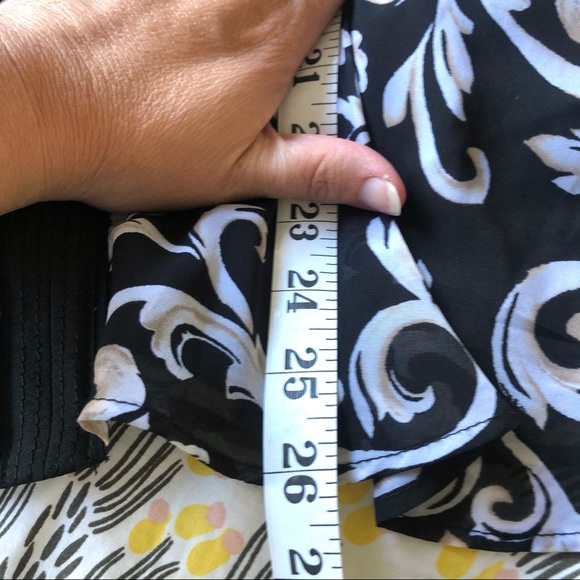 White House Black Market Black Scroll Tiered Top - Picture 14 of 16